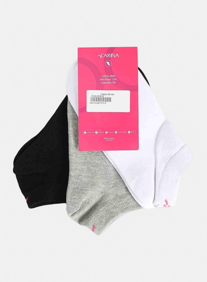 Carina Cotton Socks - 3 Pairs - Image 2