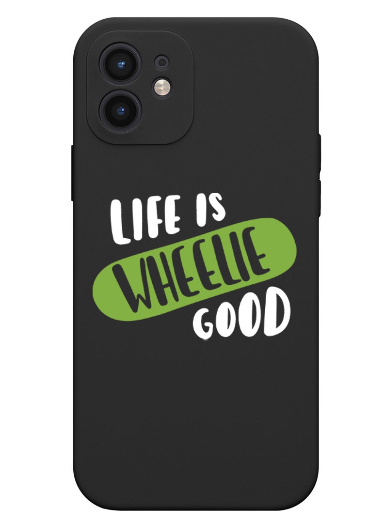 Theodor Protective Slim Fit Case Liquid Silicone Cover with Full Body Protection Anti-Scratch Shockproof Case For iPhone 12 Black  - Like a superstar copy - Image 1