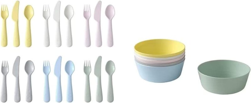 Kalas 18-Piece Plastic Cutlery and Bowl Set - Image 1