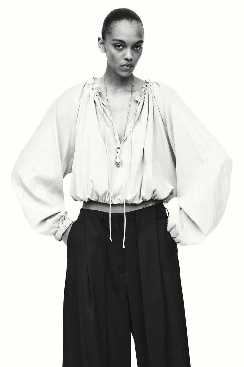 H&M Bubble-hem blouse