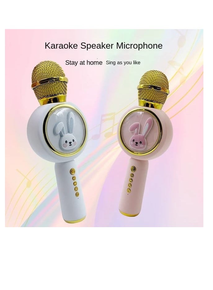 جريس ميكروفون للأطفال للغناء، ميكروفون كاريوكي لاسلكي يعمل بالبلوتوث، مكبر صوت TF، ميكروفون كاريوكي محمول باليد، متعدد الألوان - Image 1