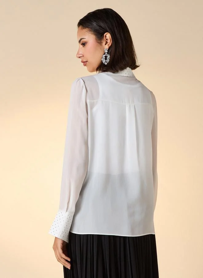 2Xtremz 2Xtremz Embellished Shirt with Long Sleeves