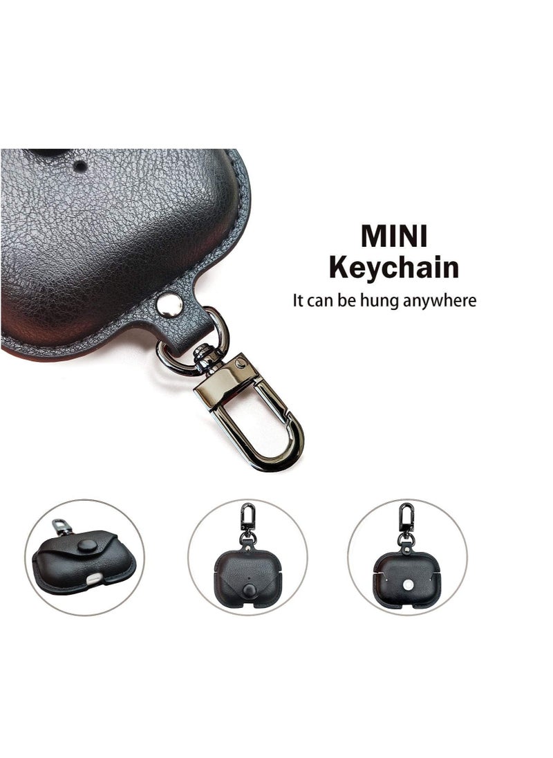 Generic - Case Leather Personalized Leather Protective Air-pod 3 Case Cover Shockproof with Loss Prevention Clip for Apple Air-Pods 3 - Image 1