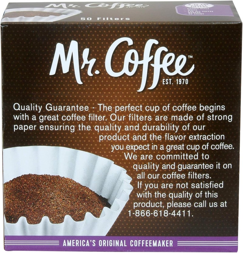 Mr. coffee Basket Coffee Filters, 8-12 Cup, White Paper, 8-Inch, 50-Count Boxes (Pack of 1) (Packaging May Vary) - Image 3