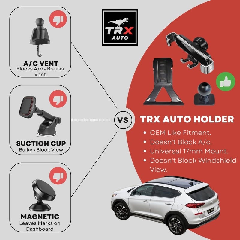 TRX AUTO Phone Holder Mount With Gravity Phone Holder For Hyundai Tucson 2019 To 2020 | Hyundai Tucson Accessories | Hyundai Tucson Mobile Phone Holder - Image 2