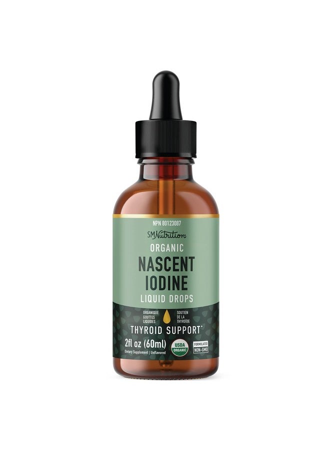 SMNutrition Organic Liquid Nascent Iodine Drops ; Iodine Supplement For Thyroid Energy & Metabolism Support ; 2 Fl Oz ; 500 Servings ; Usda Certified Organic Vegan Highly Absorbable ; 1100 Mcg Per Serving  - Image 2