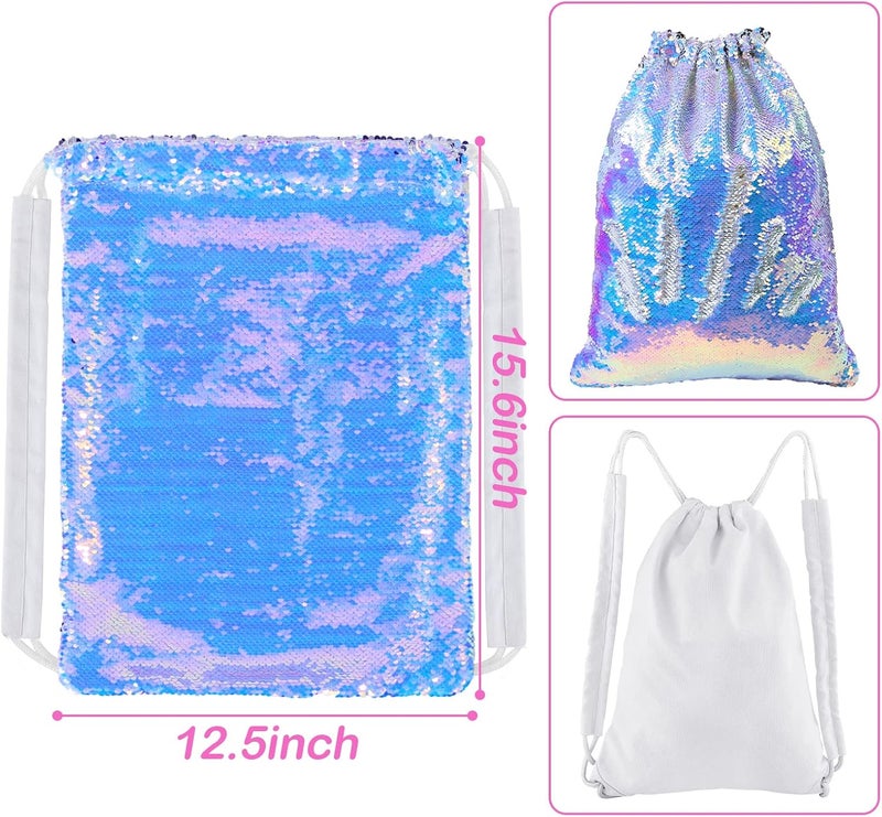 MHJY Sparkly Drawstring Backpack Mermaid Sequin Dance Bag Sports Gym Beach Swim Backpack Birthday Easter Gift Bag | Dance Bag, Sports, Gym, Beach, Swim, Backpack - Image 5