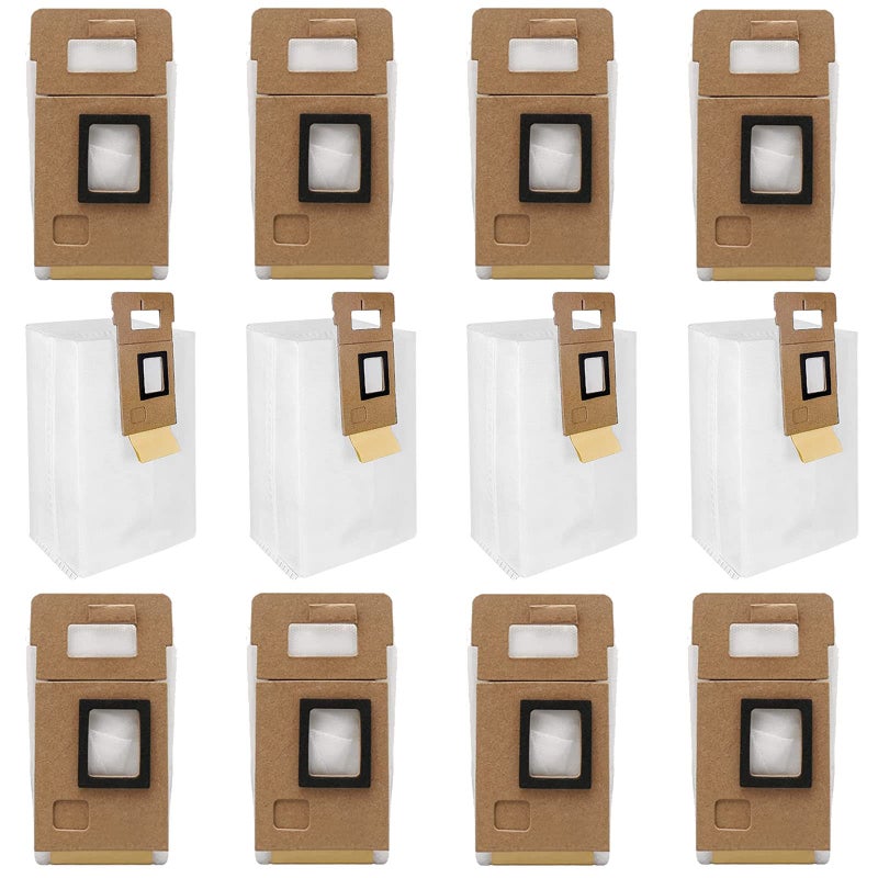 LesinaVac 12 Pack Dust Bags  S7 Compatible with Roborock S7 Vacuum Cleaner 3L Large Capacity AutoEmpty Dock