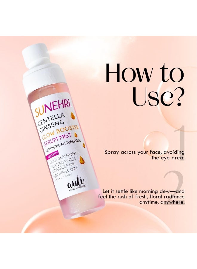 AULI LIFESTYLE Sunehri Serum Mist with Floral Waters, Rosehip Oil, Ginseng & Centella – Hydration, Glow, Pore Control & Makeup Setting for All Skin Types | Men & Women | 120ml - Image 2