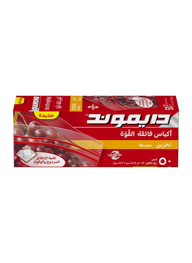Diamond Zipper Storage Bag Medium 50 bags  - Image 2
