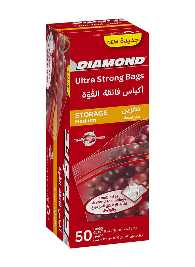 Diamond Zipper Storage Bag Medium 50 bags  - Image 3
