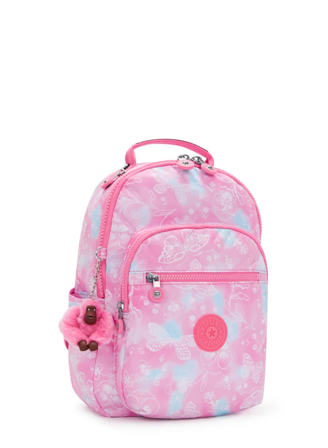 كيبلينغ Small Backpack (With Laptop Protection) Female Garden Clouds Seoul S