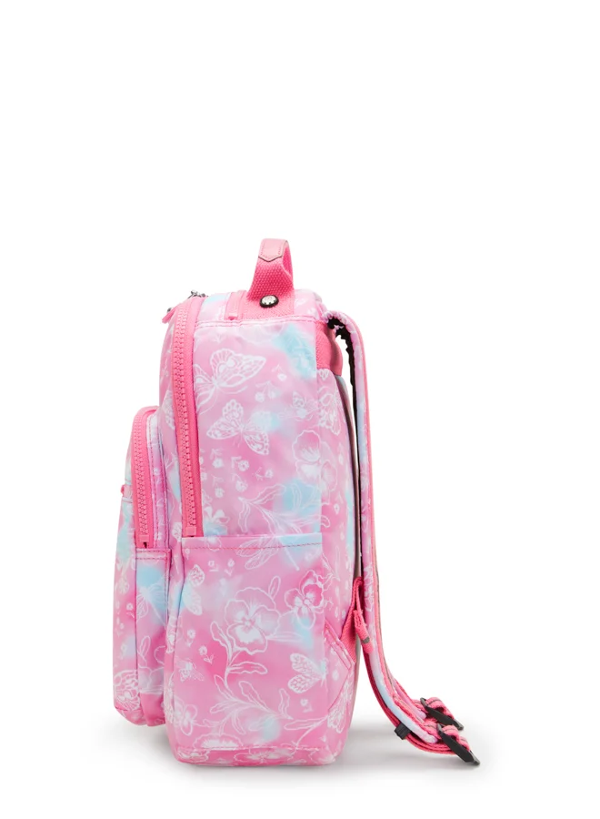 كيبلينغ Small Backpack (With Laptop Protection) Female Garden Clouds Seoul S