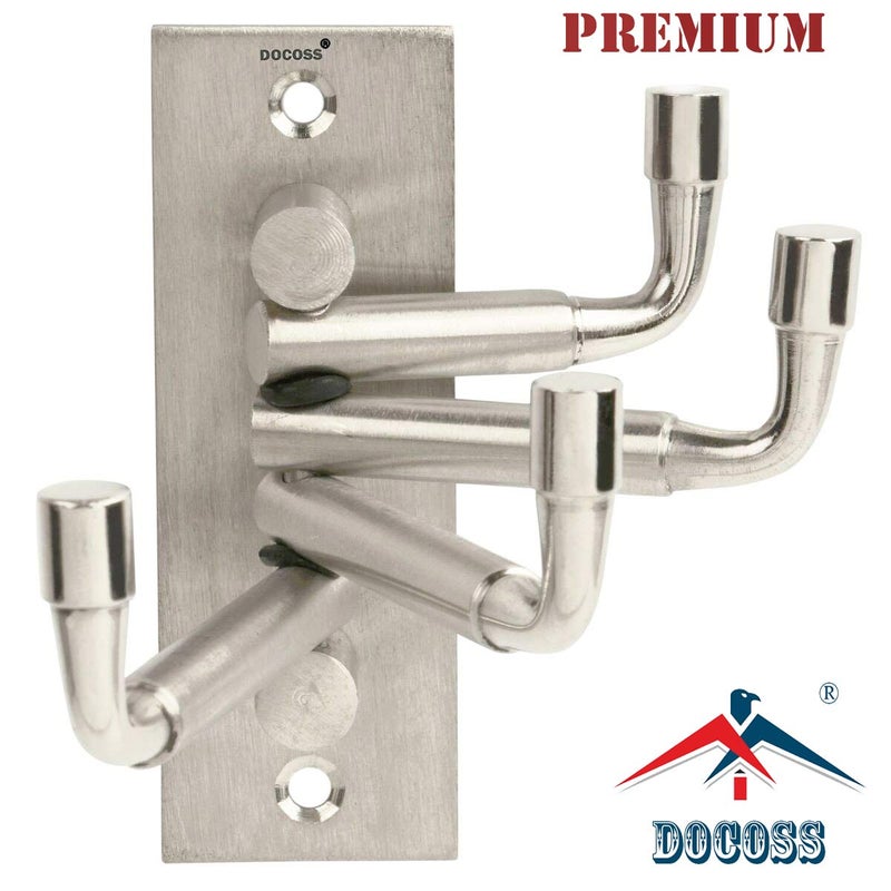 DOCOSS Stainless Steel Flexible Wall Hooks for Hanging Cloth and Towel Hangers for Wall,Door Hangers,Movable Hook -Pack of 2, Silver - Image 5