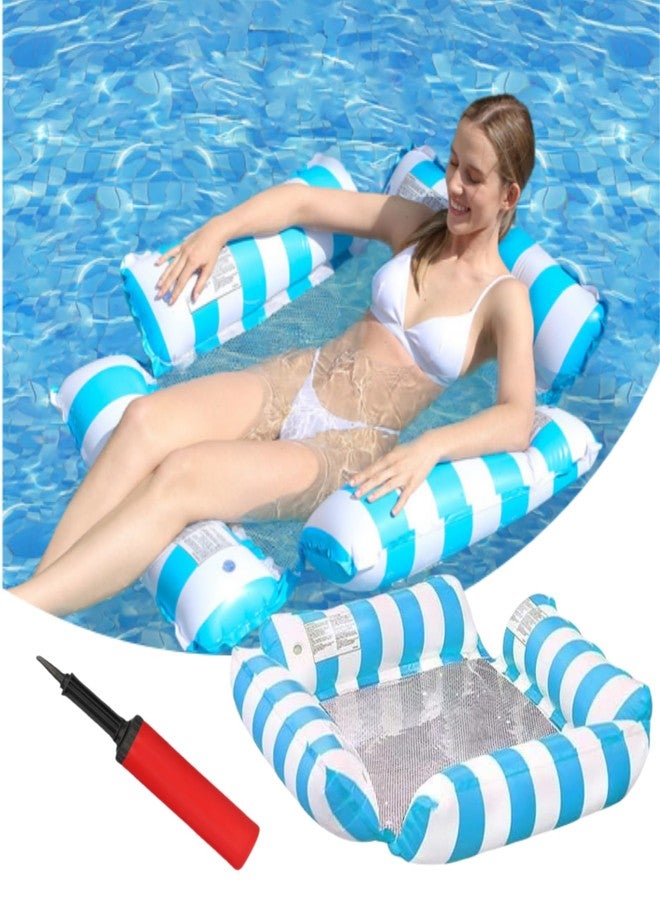 JLNGTHONG Inflatable Pool Floating Chair, Stripe Pattern Pool Hammock Floats for Pool Party and Vacation - 48 x 47 in - Image 1