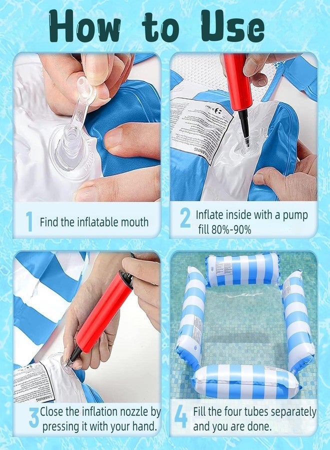 JLNGTHONG Inflatable Pool Floating Chair, Stripe Pattern Pool Hammock Floats for Pool Party and Vacation - 48 x 47 in - Image 4