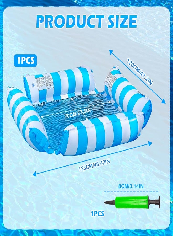 JLNGTHONG Inflatable Pool Floating Chair, Stripe Pattern Pool Hammock Floats for Pool Party and Vacation - 48 x 47 in - Image 2