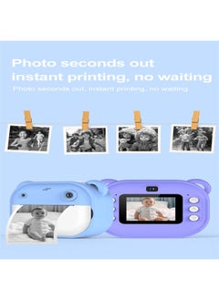 Generic Children's Printable Camera Photographable And Photographable Toy Baby Girl Small Digital Camera Gift-Color:Blue-fawn Pattern-standard 2 Rolls Of Printing Paper (no Memory Card)  - Image 5