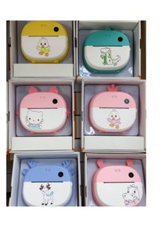 Generic Children's Printable Camera Photographable And Photographable Toy Baby Girl Small Digital Camera Gift-Color:Blue-fawn Pattern-standard 2 Rolls Of Printing Paper (no Memory Card)  - Image 1
