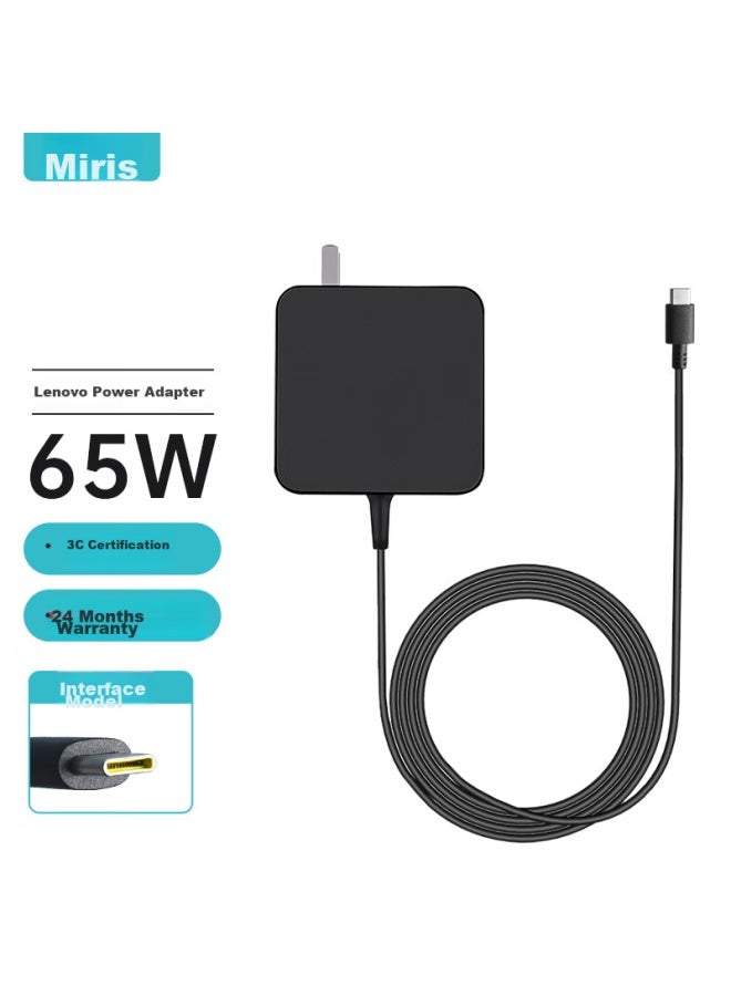 Mryc Lenovo Laptop Charger, 65w Type-c Computer Power Adapter, 20v3.25a, Compatible With Thinkpad X1/x270/e480, Portable Charging Cable - Image 1