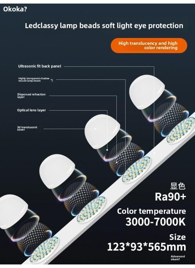 Generic - Row Light Fill Light Anchor Dedicated Portable Desktop Double Row Light Live Studio Beauty Soft Light LED Face Lighting Light-Light Source Color:⭐[Highlight]]⭐Single Row 4 Bulbs (three-color Electrodeless Dimming) - Image 1