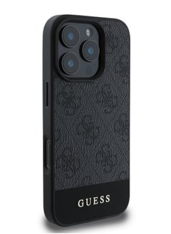 GUESS 4G PU With Bottom Stripe Classic Logo Case for iPhone 16 Pro - Black  - Image 3