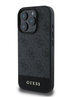 GUESS 4G PU With Bottom Stripe Classic Logo Case for iPhone 16 Pro - Black  - Image 5