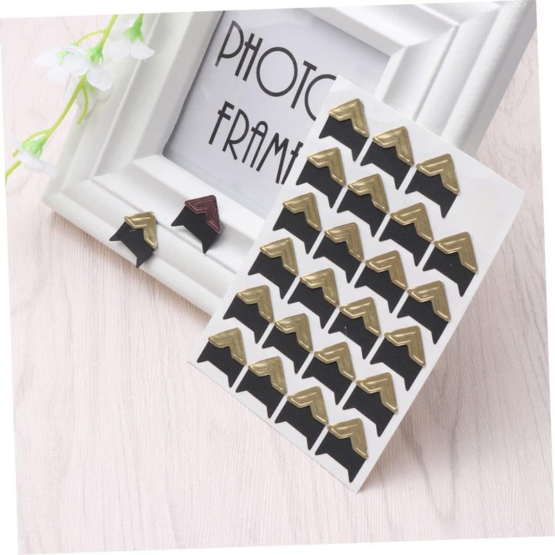 BELLIFFY 45sheets Self-Adhesive Kraft Photo Corner Stickers of Vintage Scrapbooking Stickers for Photo Album Decoration Golden Color for Crafting and Preserving Memories - Image 4