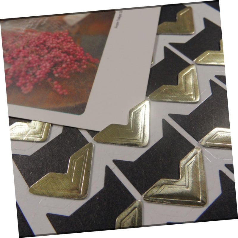 BELLIFFY 45sheets Self-Adhesive Kraft Photo Corner Stickers of Vintage Scrapbooking Stickers for Photo Album Decoration Golden Color for Crafting and Preserving Memories - Image 5