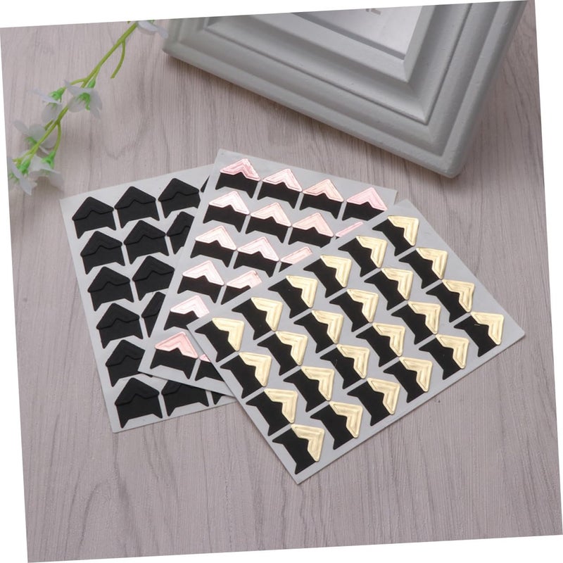 BELLIFFY 45sheets Self-Adhesive Kraft Photo Corner Stickers of Vintage Scrapbooking Stickers for Photo Album Decoration Golden Color for Crafting and Preserving Memories - Image 3