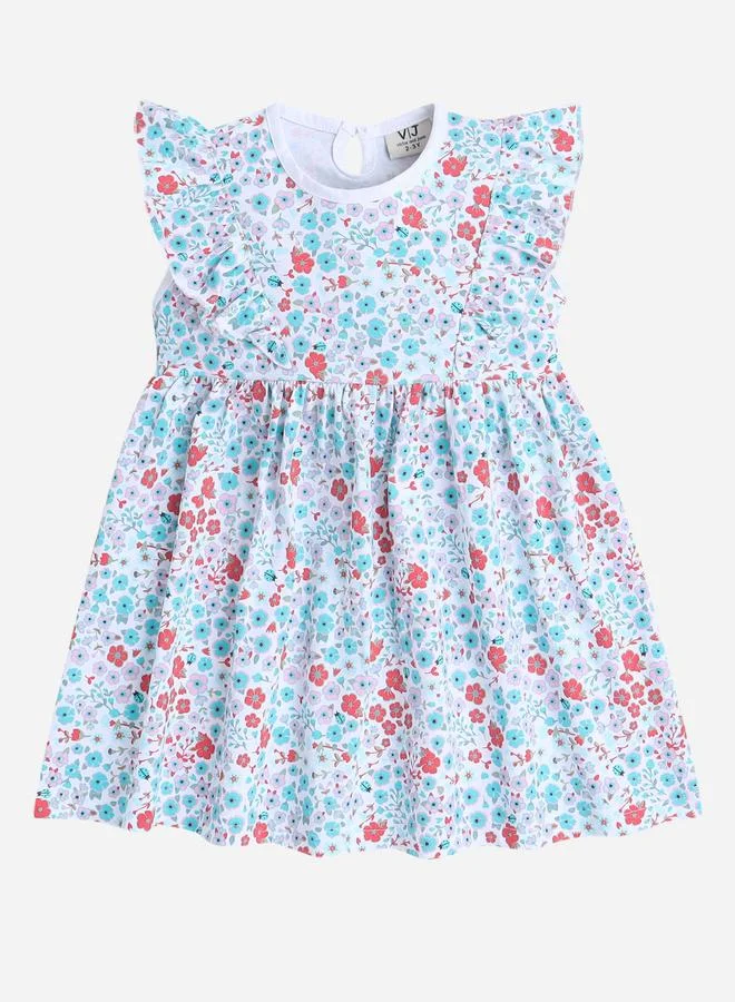 victor and jane victor and jane Pack of 2 - Round Neck Ruffle Trim Cotton Dress