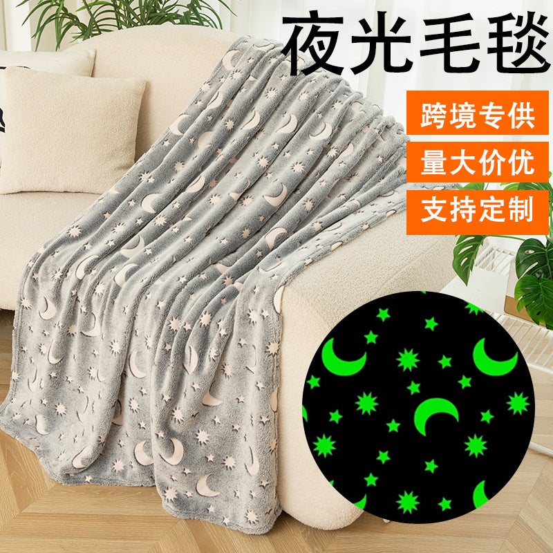 Luminous Blanket Flannel Blanket Office Nap Blanket Children Cartoon Kindergarten Blanket Air Conditioning Blanket - Image 2
