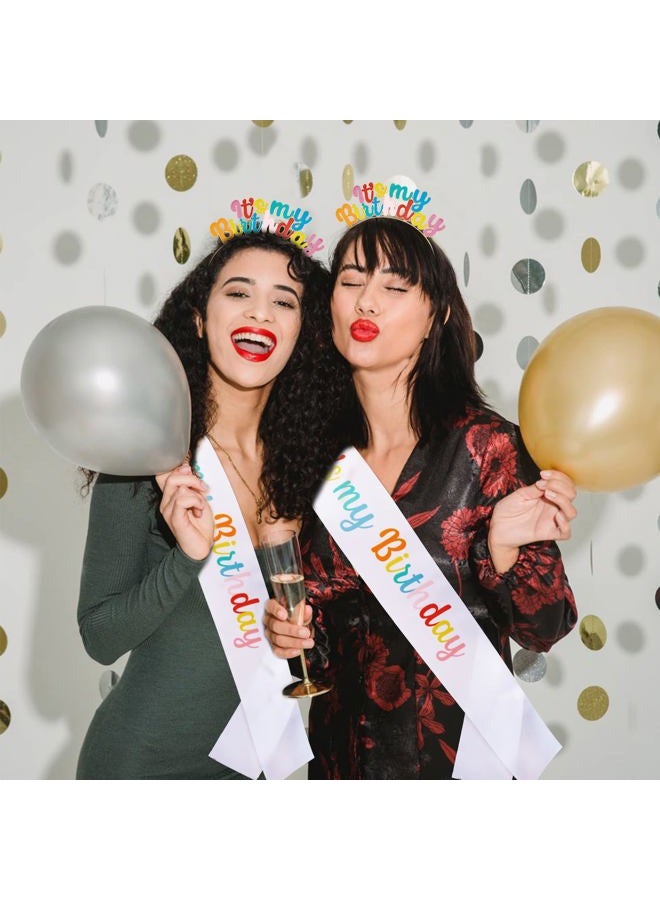 Chanaco Birthday Sash Birthday Girl Headband Set Birthday Crown Tiara Birthday Girl Sash Birthday Crowns for Women Happy Birthday Decorations Birthday Gifts for Women - Image 3