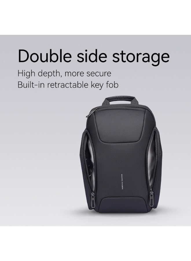 Mark Ryden MR-7730 Black Future Series Crossbody Sling Bag – iPad Compartment, Waterproof Oxford, Breathable Back Panel, Multi-Pocket Design, YKK Zippers, Retractable Key Fob