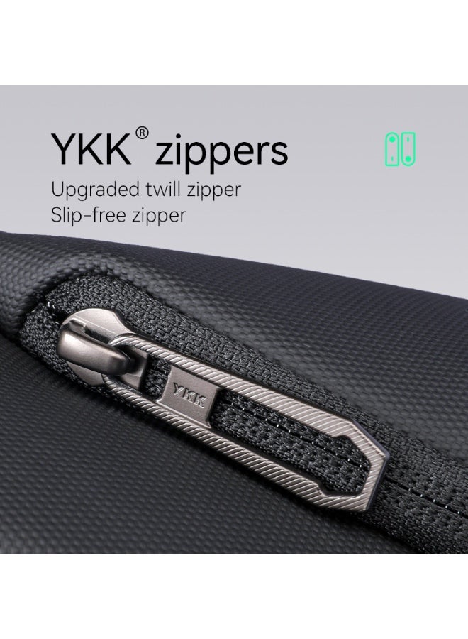 Mark Ryden MR-7730 Black Future Series Crossbody Sling Bag – iPad Compartment, Waterproof Oxford, Breathable Back Panel, Multi-Pocket Design, YKK Zippers, Retractable Key Fob