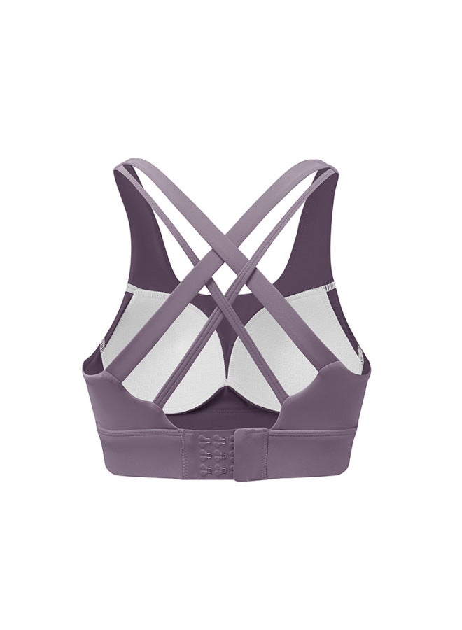 Upgraded Nude Cross Back One-piece Fixed Cup Sports Bra Yoga Running Fitness Sports Underwear For Women
