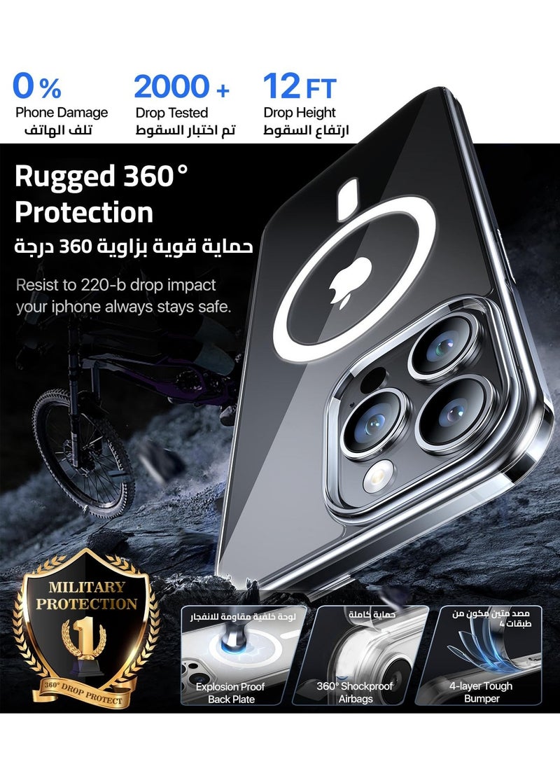 iPhone 13 Pro Max Magnetic Case, Compatible with MagSafe,【Anti-Yellowing】Crystal Clear Shockproof Protection Back Cover, Ultra Slim Strong Magnet Phone Shell Case for Apple 13 Pro Max - Image 5