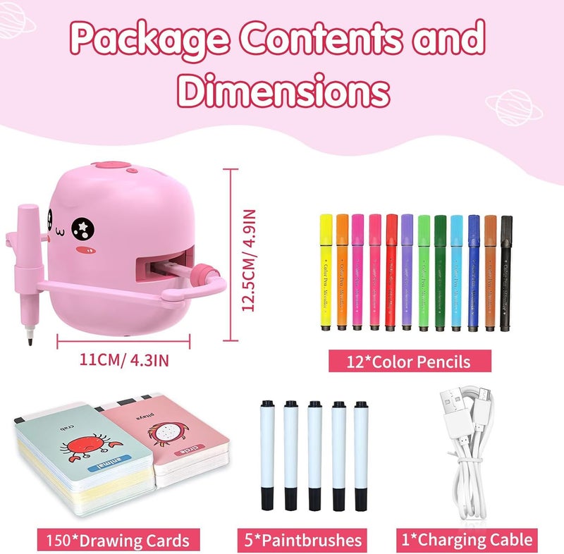 ERYMCS Drawing Robot for Kids, Interactive Educational Drawing Robot with Voice Interaction, Montessori Drawing Learning Toy with 150 Word Cards & 16 Color Pens, Christmas Birthday Present for Kids 5 6 7 8 9 - Image 5