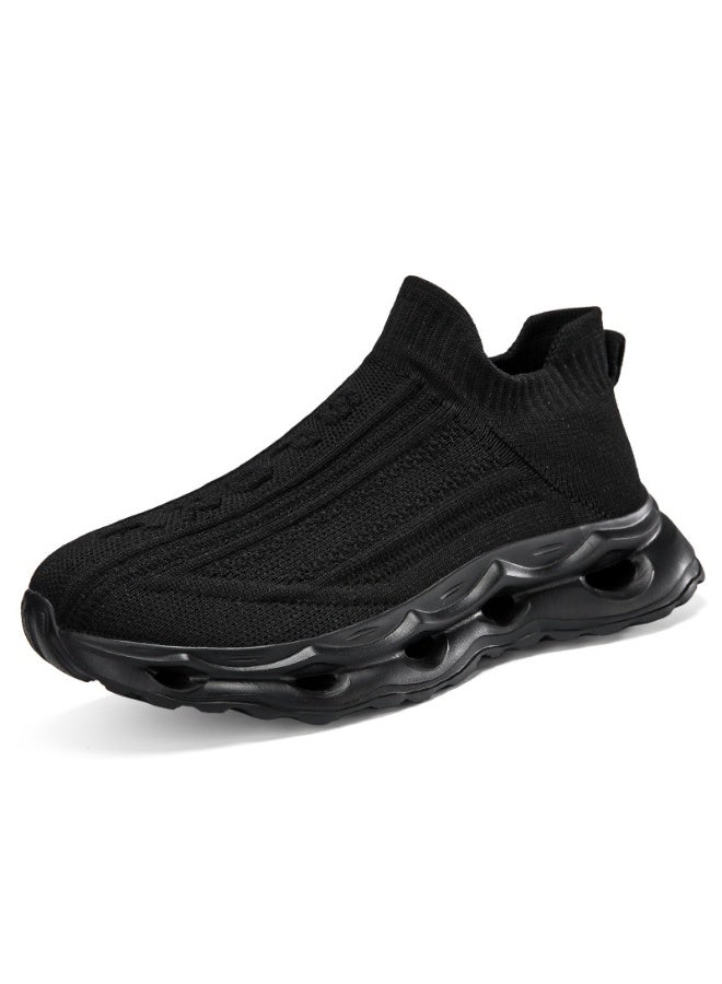 NIBEMINENT Classic Knit Couples Sneakers Lightweight High Top Socks Shoes Women Fashion Casual Slip-on Platform Men's Running Shoes  - Image 1