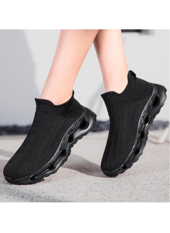 NIBEMINENT Classic Knit Couples Sneakers Lightweight High Top Socks Shoes Women Fashion Casual Slip-on Platform Men's Running Shoes  - Image 2