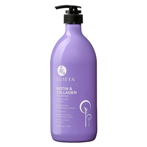 L LUSETA Luseta Biotin Collagen Shampoo Thickening for Hair Loss Fast Hair Growth Infused with Argan Oil to Repair Damaged Dry Hair Sulfate Free Paraben Free 338oz - Image 2