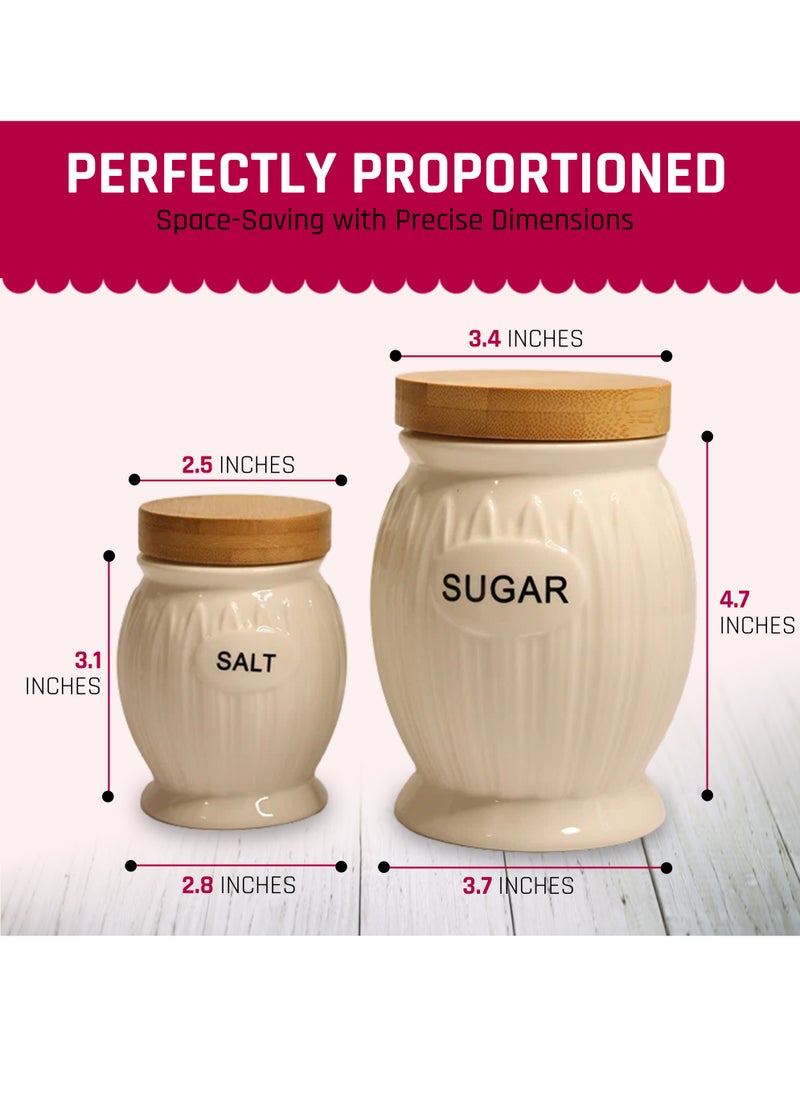 Al-Nokhba - Porcelain Kitchen Canister Set of 7 with Steel Stand, White Ceramic Kitchen Canister Set with Airtight Lids, Durable & Fade-Resistant, Upgrade Your Storage with Sturdy Ceramic jar Containers - Image 1