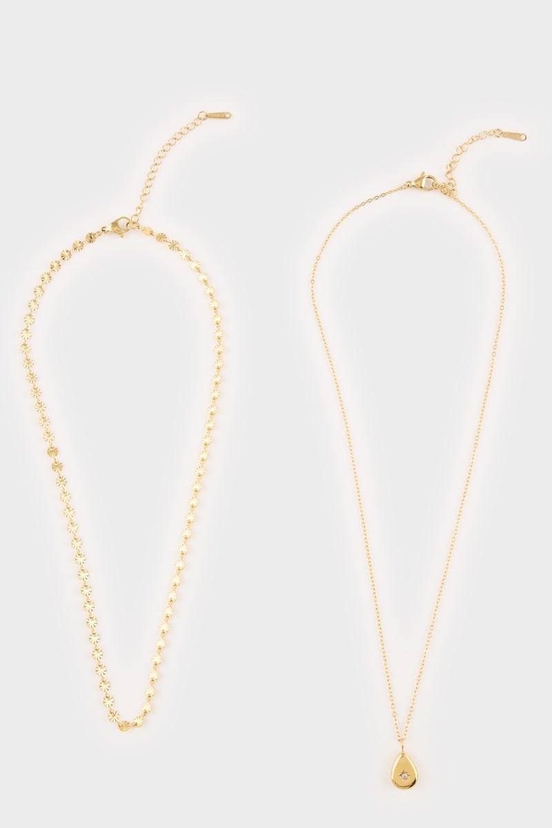 DeFacto Gold Woman Woman Gold 2 Piece Steel Necklace Casual - Image 2