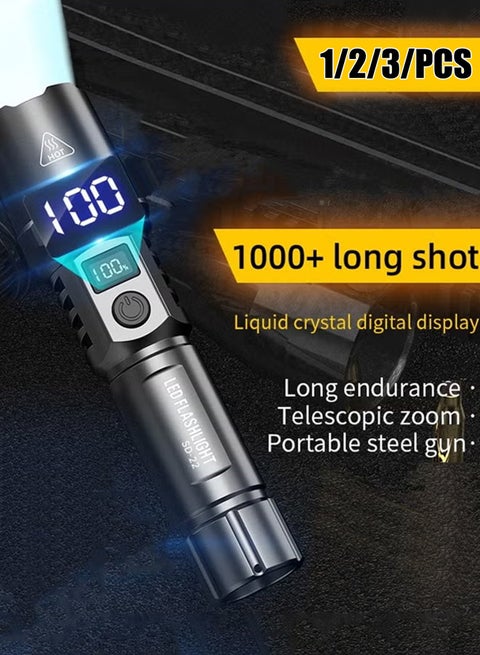 Rechargeable LED Flashlights High Lumens, Super Bright Flashlight Powerful Handheld Flashlight for Camping Emergencies Hiking