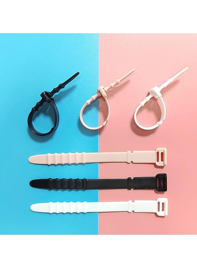 OneNine Cable Ties, Silicone Zip Ties, Reusable Zip Ties, Rubber Cable Ties Straps, for Wire Management, Elastic Cable Organizer - Image 3