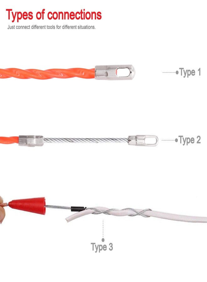 Jeemitery 128 FT Fish Tape Wire Puller Through Wall Wire Threader Fish plus Fish Cable Fastener - Image 3