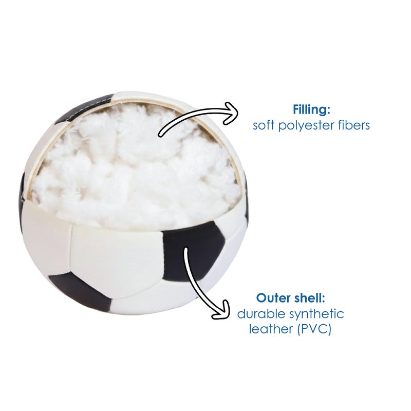 alldoro Mini Softball 10cm Black White Soccer Design | 60g Lightweight | PVC with Polyester Filling | Safe First Ball for Toddlers Age 0+ - Image 4
