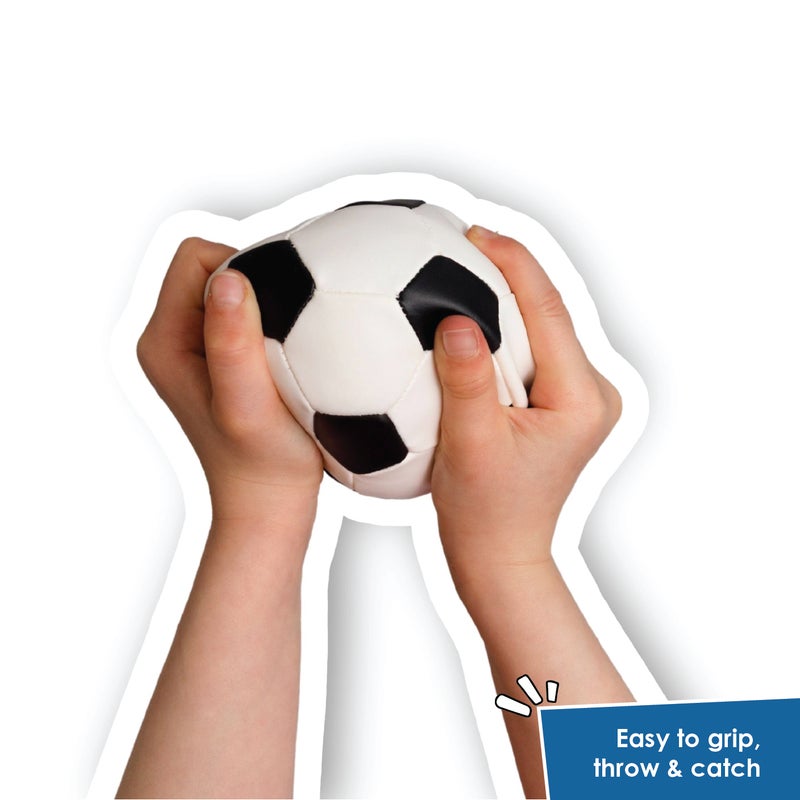 alldoro Mini Softball 10cm Black White Soccer Design | 60g Lightweight | PVC with Polyester Filling | Safe First Ball for Toddlers Age 0+ - Image 3