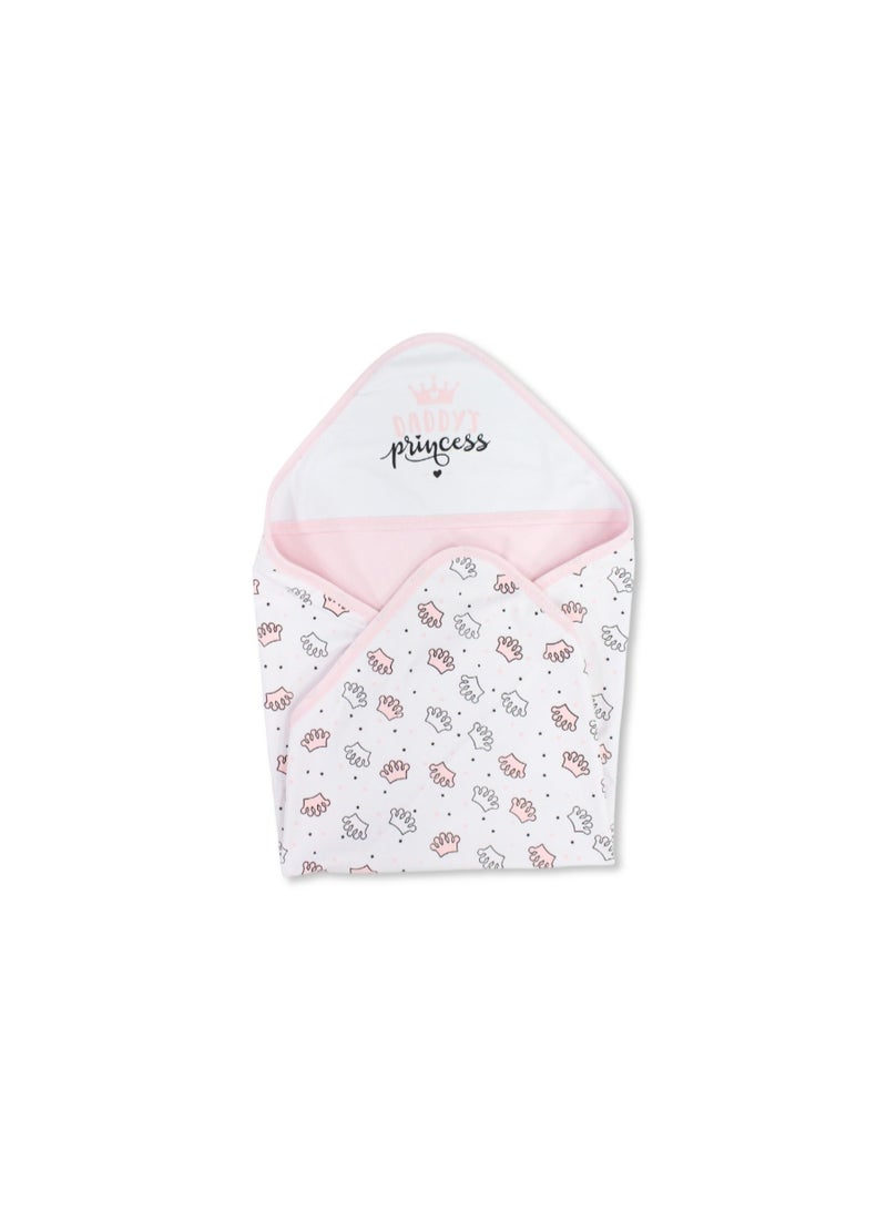 جوكي بطانية أطفال قطنية – أبيض* وردي بنقشة "أميرة" - Image 1