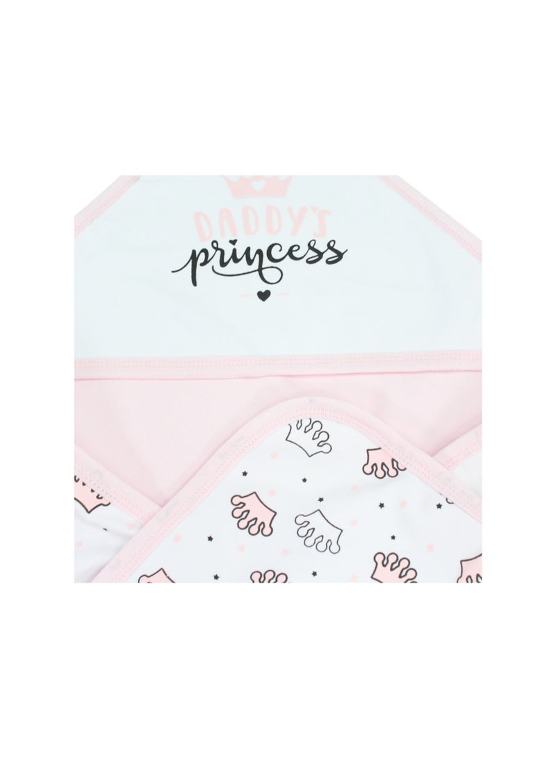 جوكي بطانية أطفال قطنية – أبيض* وردي بنقشة "أميرة" - Image 3